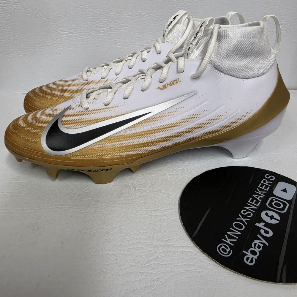 Nike Vapor Pro 1 White Gold Football Cleats FB3298-103 Men's Size 11 - Picture 4 of 7